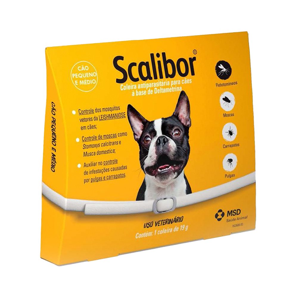 Coleira Antipulgas Scalibor Cães Pequeno E Médios 48 Cm