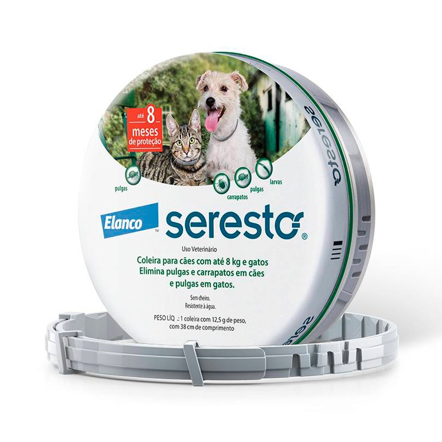 Coleira Seresto Antipulgas E Carrapatos Cães E Gatos Até 8kg