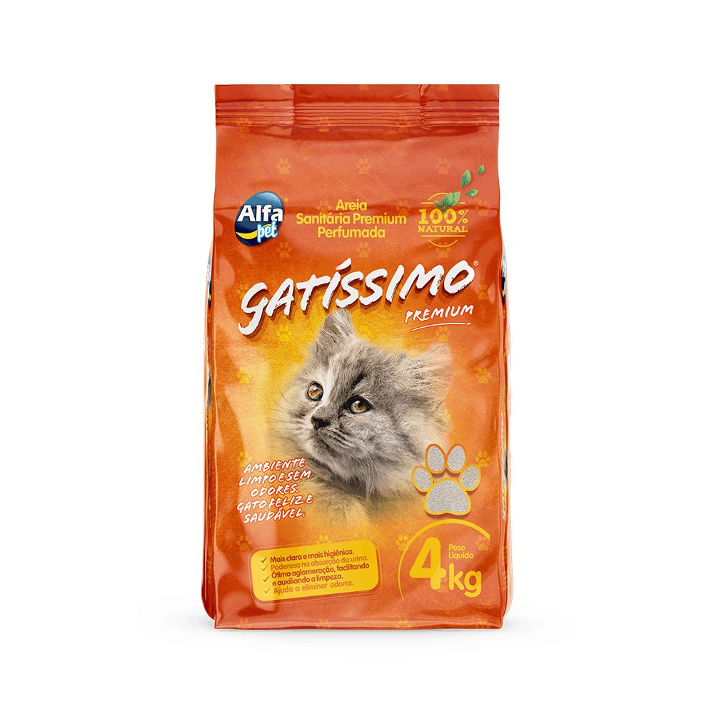 Areia Higiênica Premium Gatíssimo 4 Kg