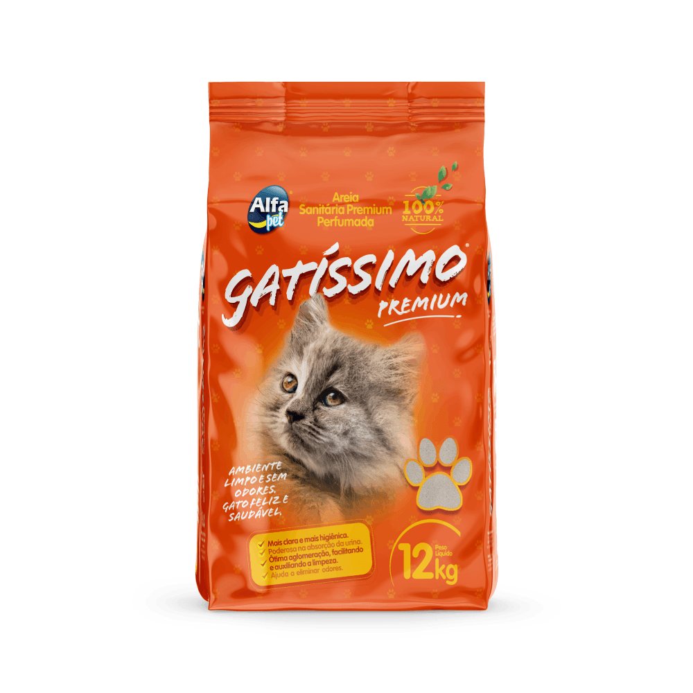Areia Higiênica Premium Gatíssimo 12 kg