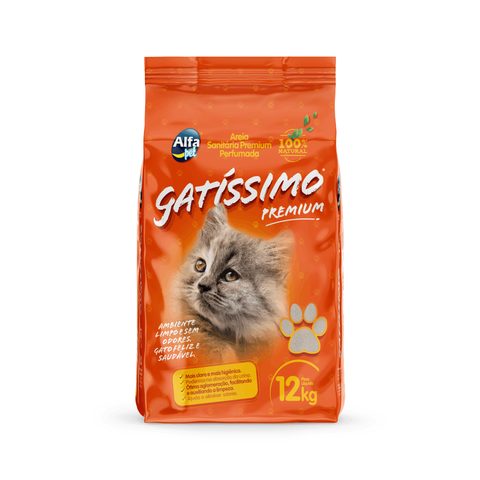 Areia Higiênica Premium Gatíssimo 12 kg