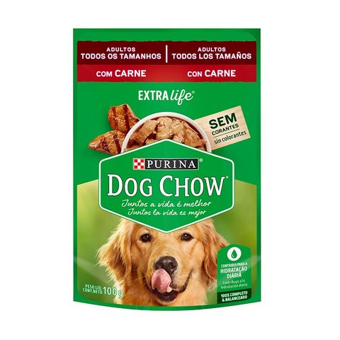 Dog Chow Wet Cães Adultos Carne 100g