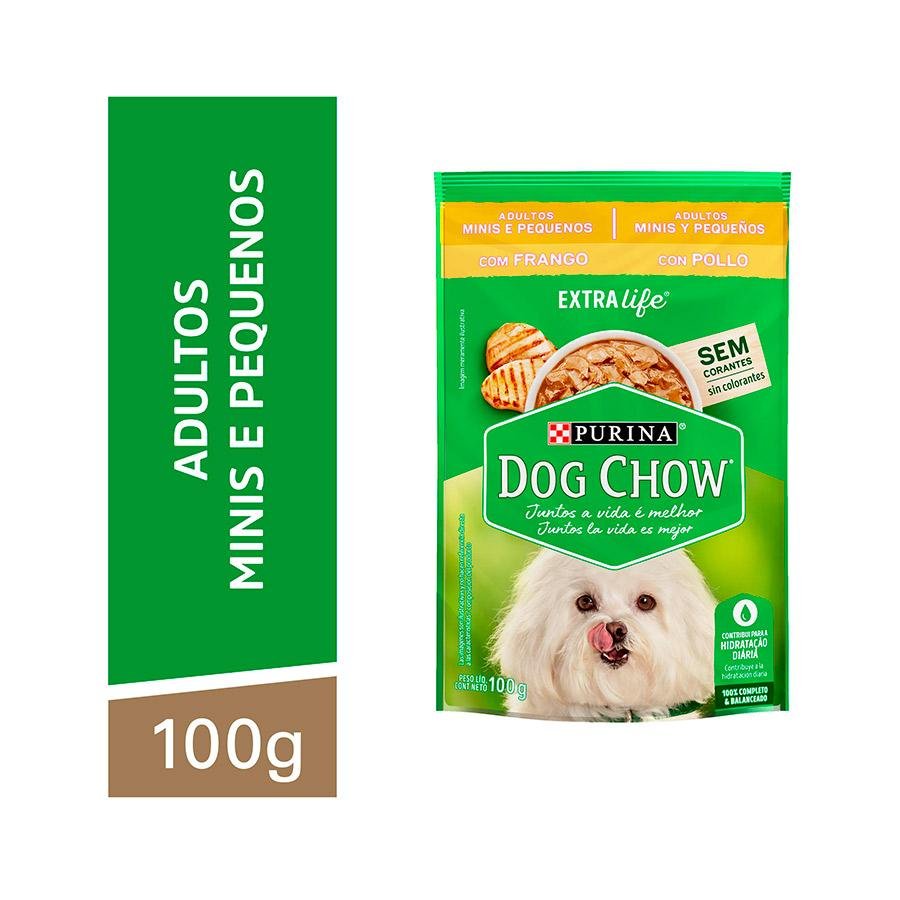Dog Chow Wet Cães Adultos Pequenas Raças Frango 100g