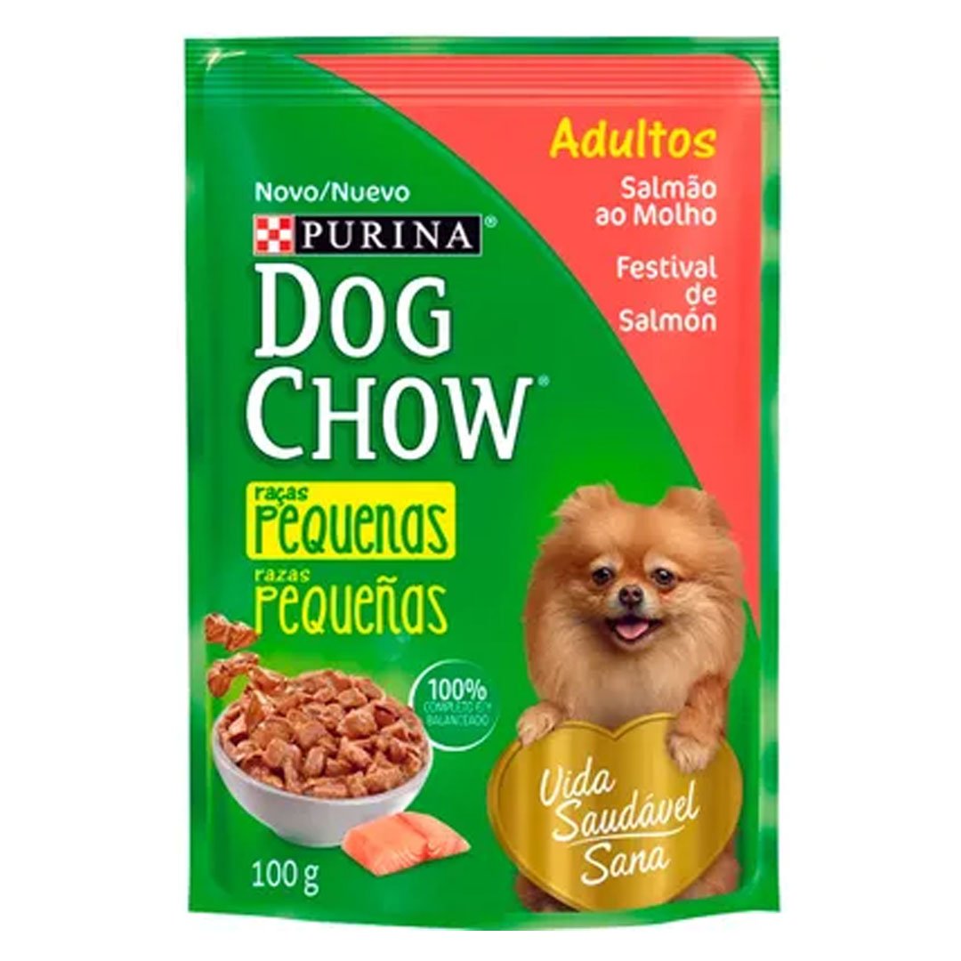 Dog Chow Wet Cães Adultos Pequenas Raças Salmão 100g