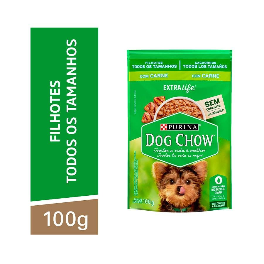 Dog Chow Wet Cães Filhotes Carne 100g