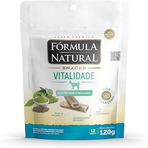 Snack Fórmula Natural Vitalidade para Cães Porte Mini e Pequeno, 120 g