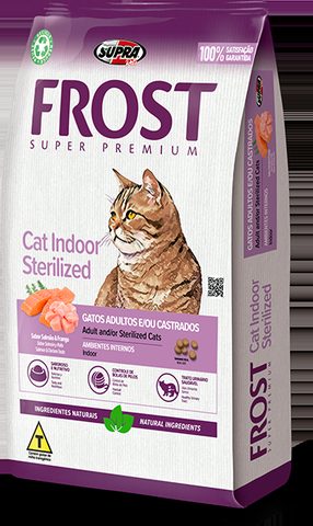 Ração Frost Cat Indoor Sterilized para Gatos Castrados Salmão e Frango, 1,5kg