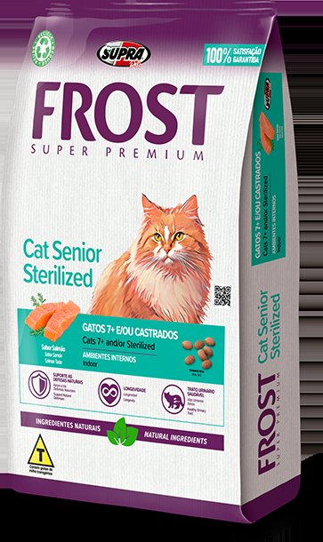 Ração Frost Cat Senior Sterilized para Gatos Castrados 7+ Salmão, 1,5kg