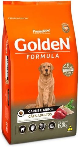 Ração Golden Fórmula para Cães Adultos Carne e Arroz, 15kg