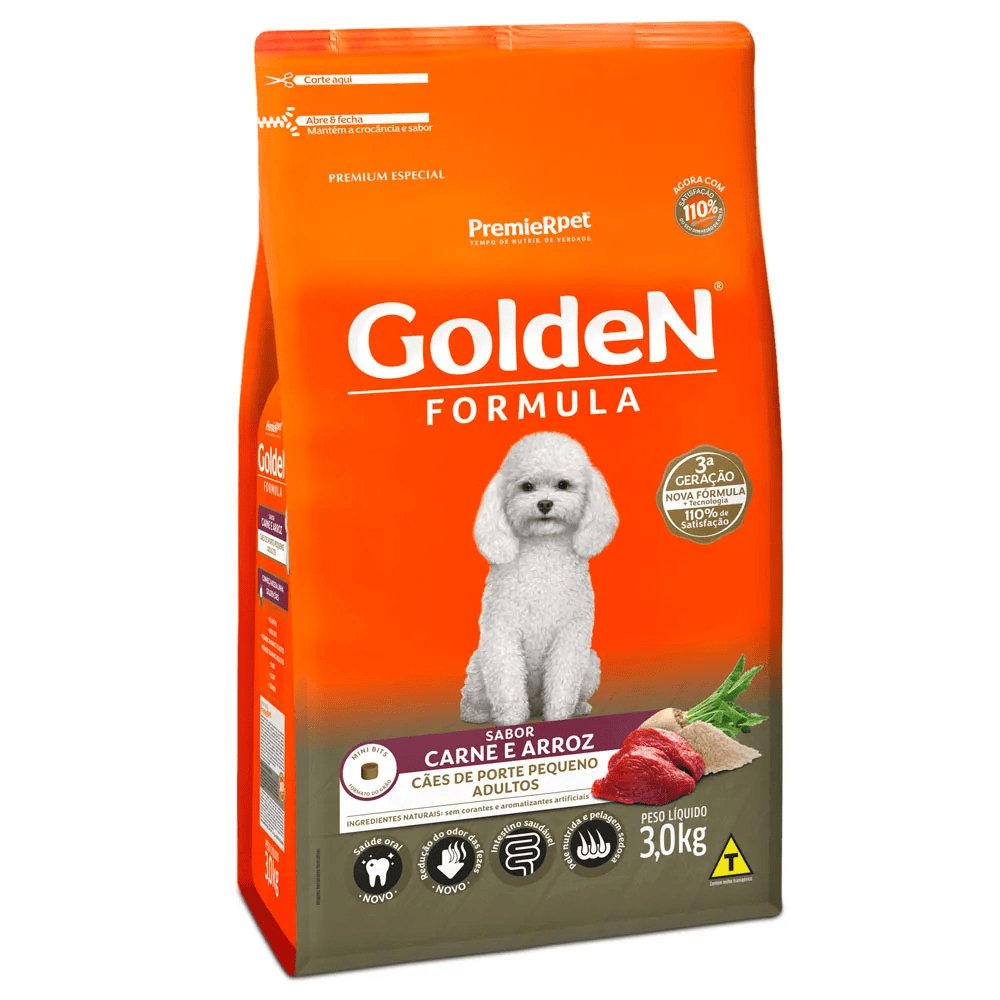 Golden Form Cães Adultos Mini Bits Carne 3kg