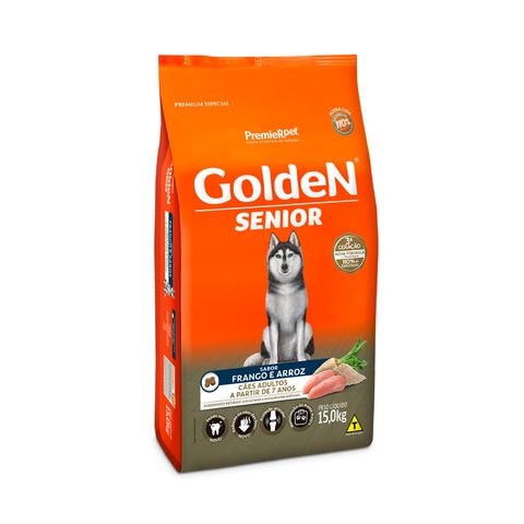 Ração Golden Fórmula para Cães Senior Sabor Frango e Arroz, 15kg
