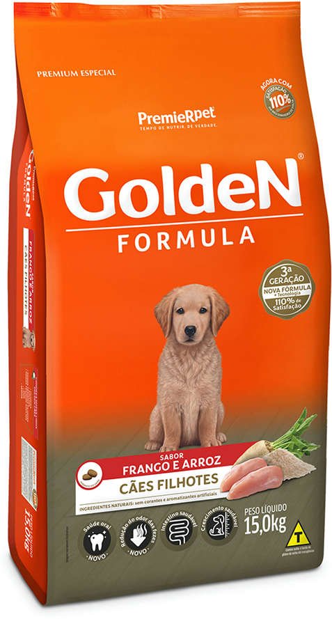 Ração Golden Fórmula para Cães Filhotes Frango e Arroz, 15kg