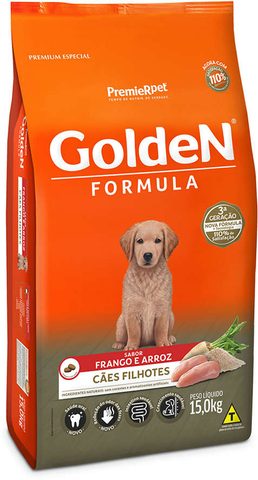Ração Golden Fórmula para Cães Filhotes Frango e Arroz, 15kg