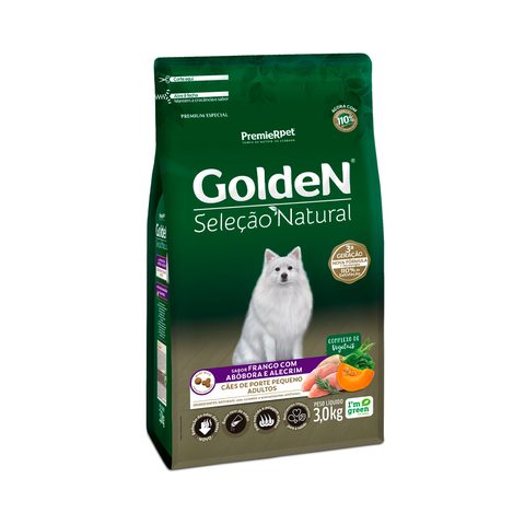 Golden Seleção Natural Cães Adultos Mini Bits Abóbora 3kg