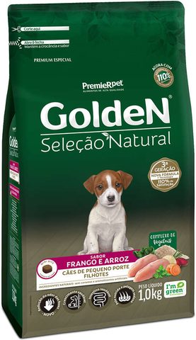 Ração Golden Seleção Natural para Cães Filhotes Mini Bits, 1kg