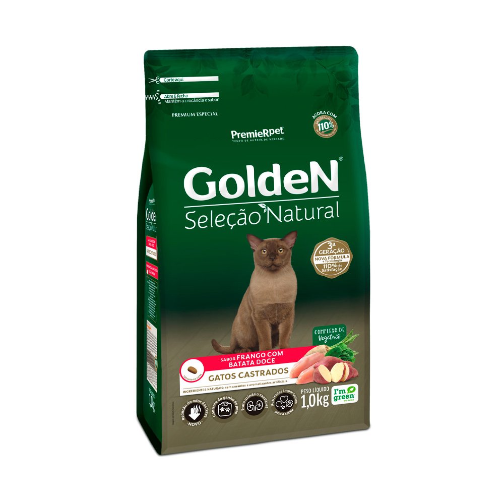 Golden Seleção Natural Gatos Castrados Batata Doce 1kg