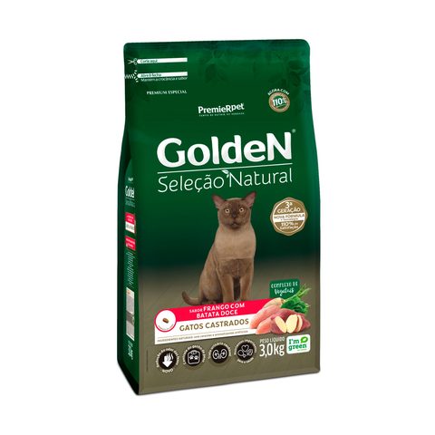 Golden Seleção Natural Gatos Castrados Batata Doce 3kg