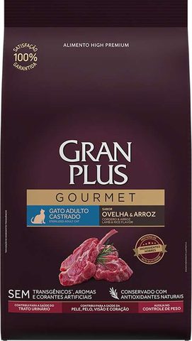 Gran Plus Gourmet Gatos Castrados Ovelha 3kg