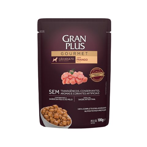 Gran Plus Gourmet Sachê Cão Adulto Frango 100g