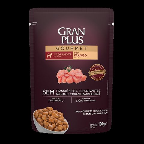 Gran Plus Gourmet Sachê Cão Filhote Frango 100g