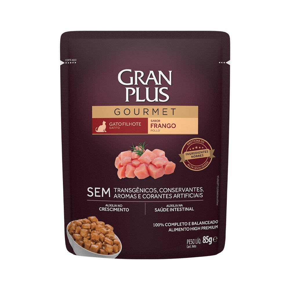 Gran Plus Gourmet Sachê Gato Filhote Frango 85gr
