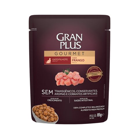 Gran Plus Gourmet Sachê Gato Filhote Frango 85gr