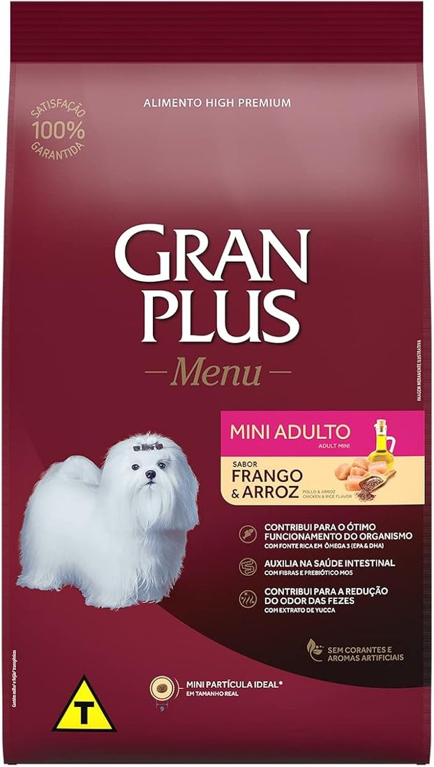 Gran Plus Menu Cães Adultos Mini Frango E Arroz 3kg