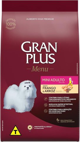 Gran Plus Menu Cães Adultos Mini Frango E Arroz 3kg