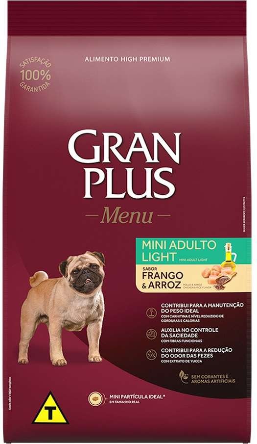 Gran Plus Menu Cães Mini Adultos Light Frango E Arroz 3kg
