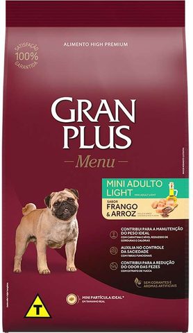 Gran Plus Menu Cães Mini Adultos Light Frango E Arroz 3kg