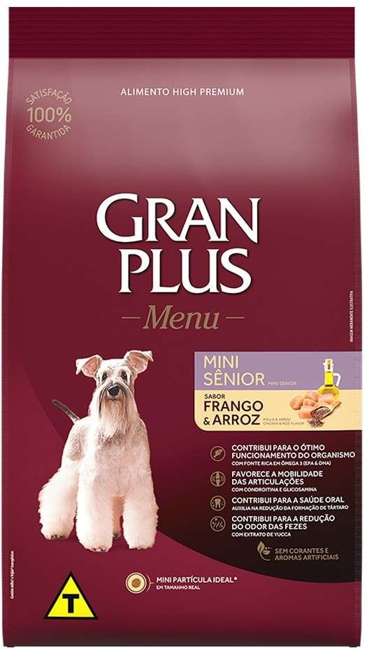 Gran Plus Menu Cães Mini Senior Fran 3kg