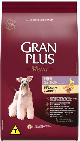 Gran Plus Menu Cães Mini Senior Fran 3kg