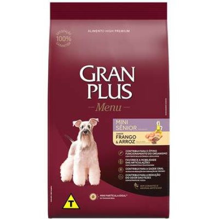 Ração GranPlus Menu Frango e Arroz para Cães Sênior Mini10.1kg