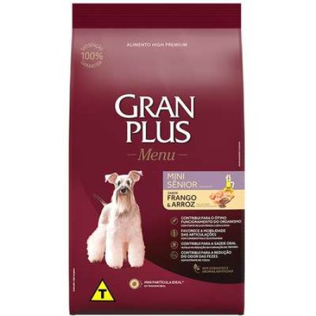 Ração GranPlus Menu Frango e Arroz para Cães Sênior Mini10.1kg