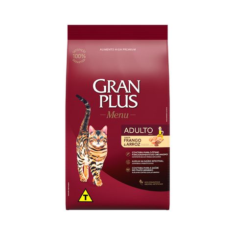 Gran Plus Menu Gato Adulto Frango e Arroz 3kg