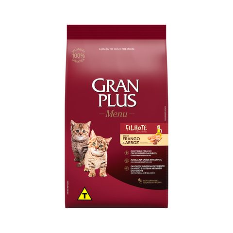 Gran Plus Menu Gatos Filhotes Frango 1 Kg