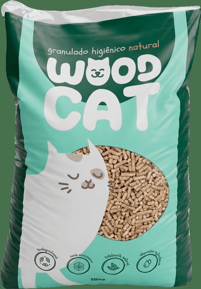 Granulado de Madeira Higiênico Wood Cat 15kg