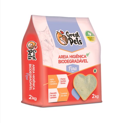 Areia Biodegradavel Fina 2kg