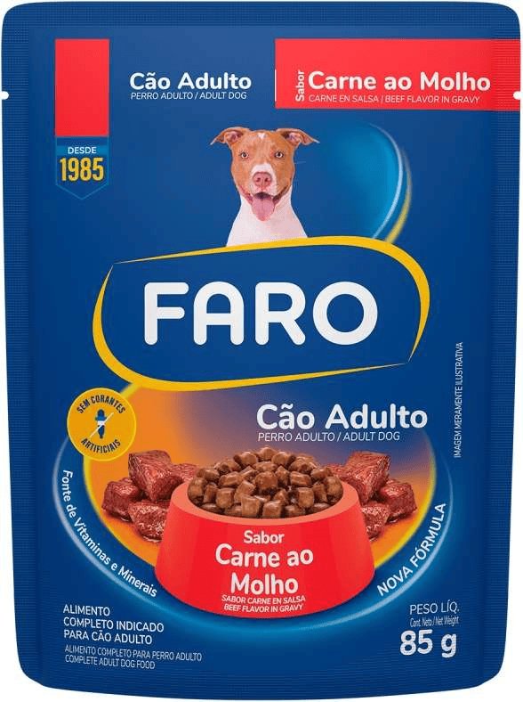 Ração Úmida Faro Carne ao Molho para Cães Adultos