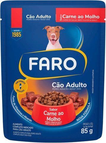 Ração Úmida Faro Carne ao Molho para Cães Adultos