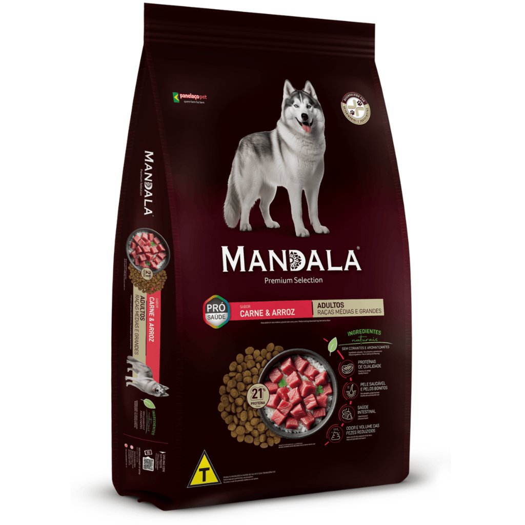 Ração Mandala Cães Adultos Carne e Arroz 10,1kg