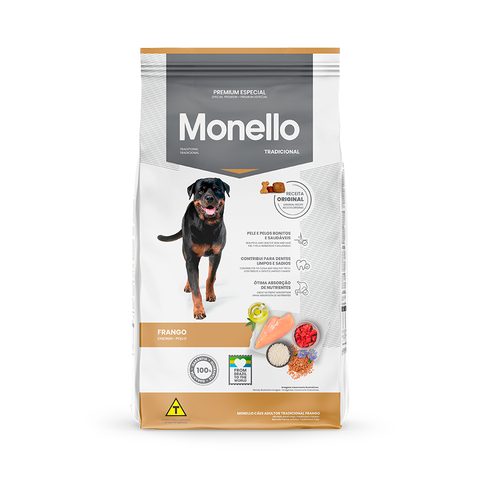 Ração Monello Tradicional para Cães Adultos Frango, 15kg