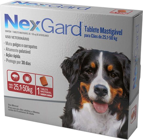 Nexgard Antipulgas E Carrapatos Para Cães De 25,1 A 50 Kg 1 Unidade