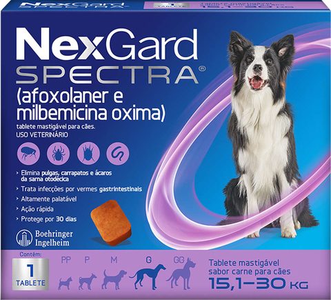Nexgard Spectra Antipulgas E Vermífugo Cães De 15,1 Kg À 30
