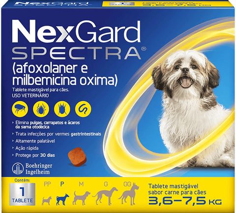Nexgard Spectra Antipulgas E Vermífugo Cães De 3,6 Kg À 7,5
