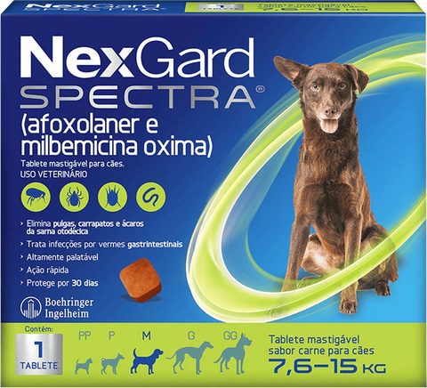 Nexgard Spectra Antipulgas E Vermífugo Cães De 7,6 Kg À 15