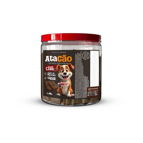 Bifinhos AtaCão High Premium Sabor Carne 1 kg, Snack Nutritivo e Irresistível para Cães Adultos