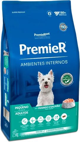 Ração PremieR Ambientes Internos para Cães Adultos de Porte Pequeno Frango e Salmão, 7,5kg