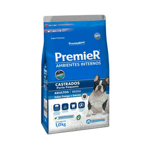 Premier Ambientes Internos Cães Adultos Castrados 1kg