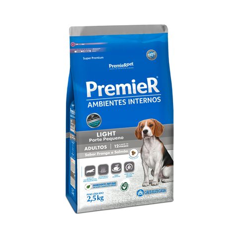 Premier Ambientes Internos Cães Adultos Light 2,5kg